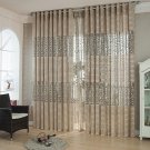 1 Panel Stripe Curtain for kitchen living room jacquard gray grommet