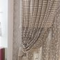 1 Panel Stripe Curtain for kitchen living room jacquard gray grommet