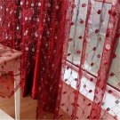 Adorable RED EMBROIDERY COLOR Curtain Living room Bedroom Use