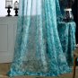 New Curtain Blue Floral Window Door Curtain Panel Printed Curtains