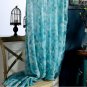 New Curtain Blue Floral Window Door Curtain Panel Printed Curtains