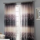 Fashionable LINEN BLEND CURTAIN Drapes Floral Romantic Gray