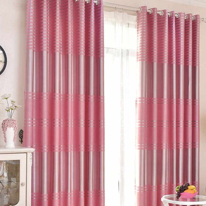 Modern Window Curtain Stripe Printing Curtains for Bedroom Living Room Kids