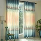 Printed Semi-shade Curtains For Living Room Gradient European Style Floral Window Curtain