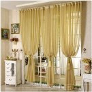 Yellow color tulle sheer curtain panel for bedroom living room window decoration