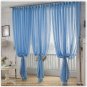 Blue color tulle sheer curtain for bedroom or living room window