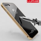 Tempered Glass Back Cover Set for iPhone 7  Case Metal Aluminum Metal Frame(Color Gold)