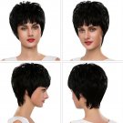 EMMOR Stylish Full Bangs Short Straight Capless Human Hair Wigs High Quality