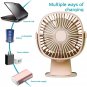 Rechargeable Night Light Clip Fan Free Rotating Mini Small Fan white