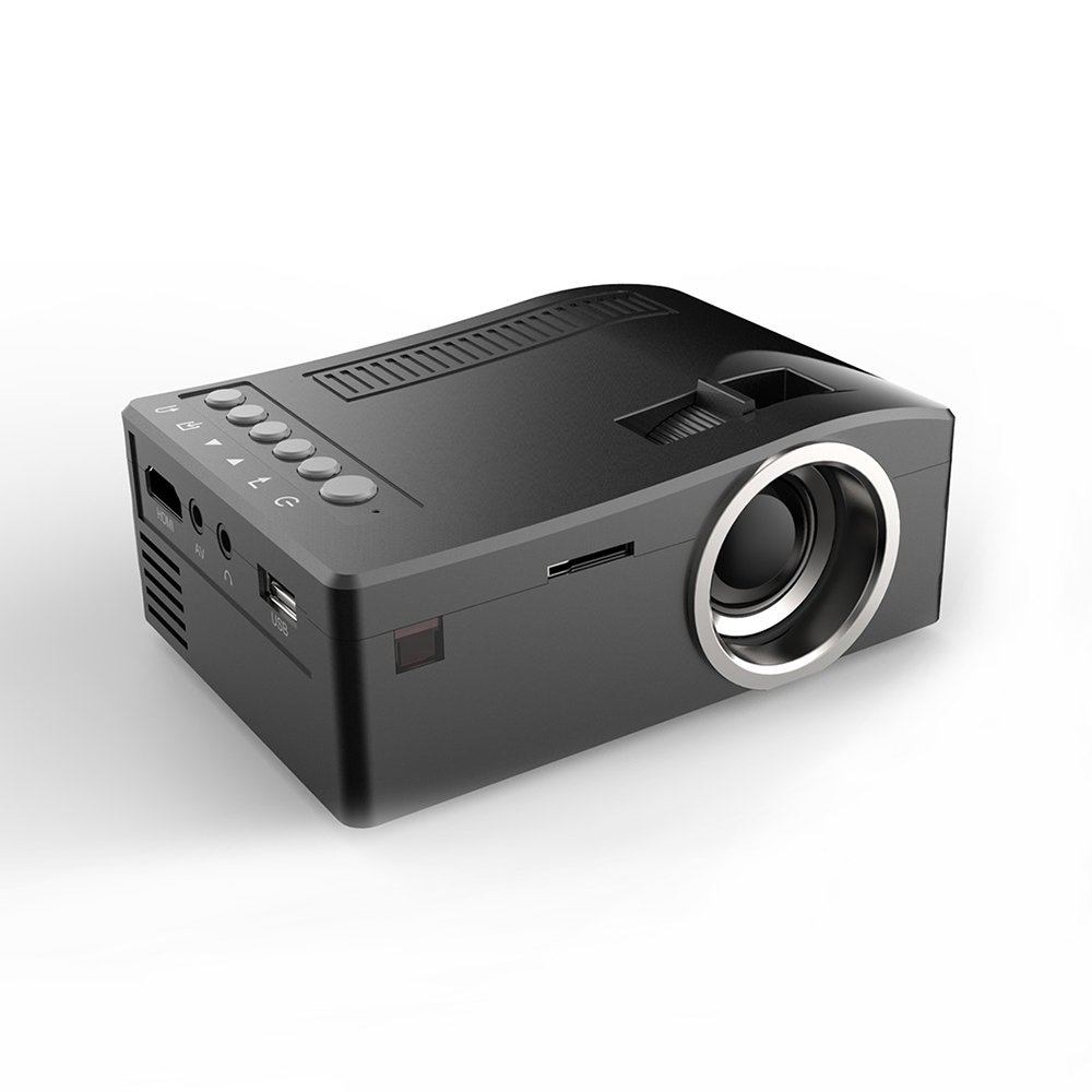 HD 1080P TFT LCD Home Mini Projector TV Multi-Media Player-Black AU Plug
