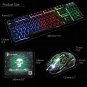 T6 Rainbow LED Backlit USB Wired Gaming Keyboard + Mouse and Mouse Pad (black)