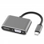4-in-1 Docking Station USB-C to HDMI+VGA Charging Ports (USB3.0, 4K UHD) Compatible Adapter Hub
