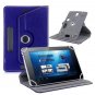 9-inch Universal 360 Degree Rotating Four Hook Leather Tablet Protection Case (Dark Blue)