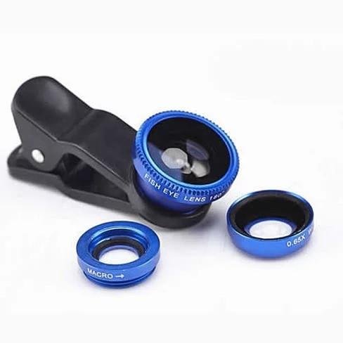 3-in-1 Universal Clip on Smartphone Camera Lens Package(Blue)