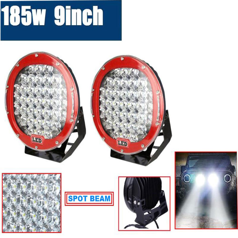 OffRoad Spotlight Bar w/ 9 inch 185w Round LED Driving Light Auto