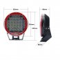 Off-Road Spotlight Bar w/ 9 -inch 185w Round LED Driving Light Auto Lamp Red Cover/ White light