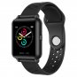 Smart Watch Temperature + Blood Pressure Monitor Bluetooth Sports Wristband (Black)