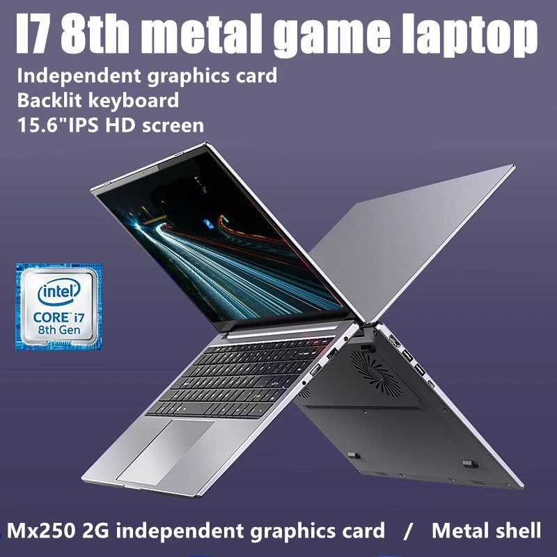 15.6-inch I7-8th Metal Game Laptop PC Intel Core I7 8th Generation CPU 8GB + 512GB