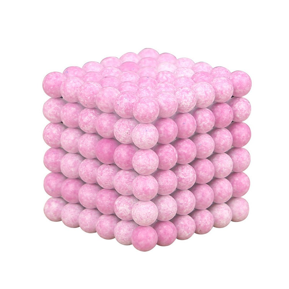 216pcs 5mm Magnetic Ball Children's Educational DIY Puzzle (Pink)+Iron Box