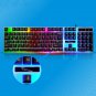 G21B USB Wired Keyboard Mouse Set Rainbow-Color Backlight for Laptop or Desktop PC(White)