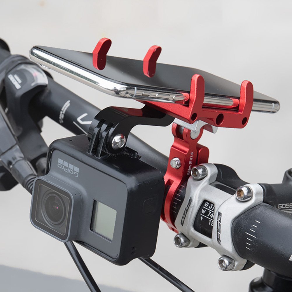 GUB Mountain Bike Aluminum Alloy Mobile Phone Bracket Holder 22.2-31.8 round handlebar(black)