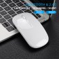 Dual Mode Bluetooth 4.0 + 2.4G Wireless Mute Computer Mouse for PC or Laptop (grey)