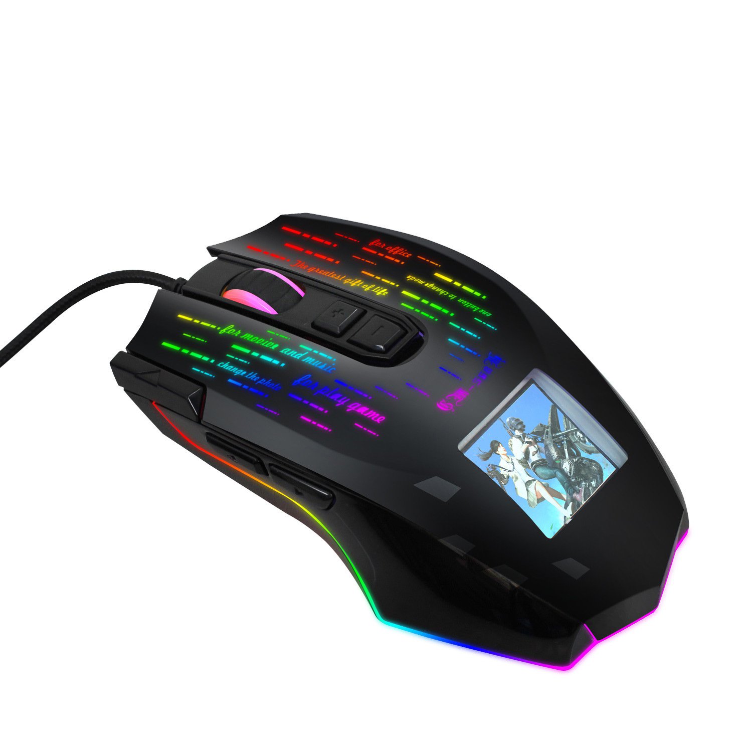 HXSJ J500 Display Wired Macro Programming Gaming Mouse