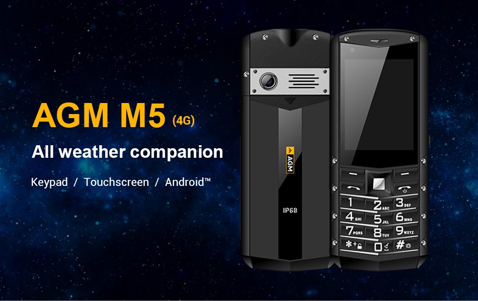 2.8-inch AGM M5 Unlocked Rugged Type C Android Mobile Phone 1GB+8GB(black)