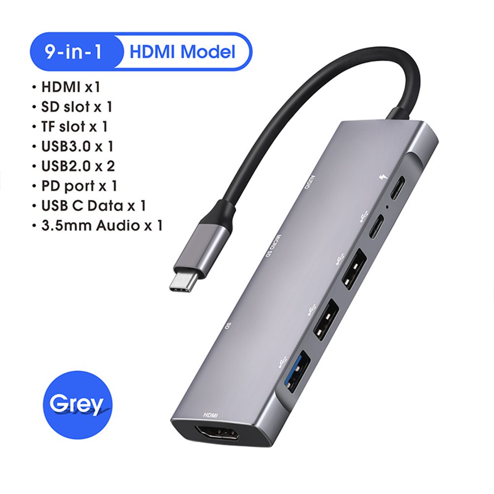 9-In-1 USB Type C Adapter Hub