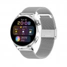 1.28-inch W3 Android Bluetooth-compatible Call Answering Smartwatch (Silver Steel Wristband)