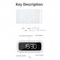 Wireless Fast Charging Luminous LED Alarm Clock (White)
