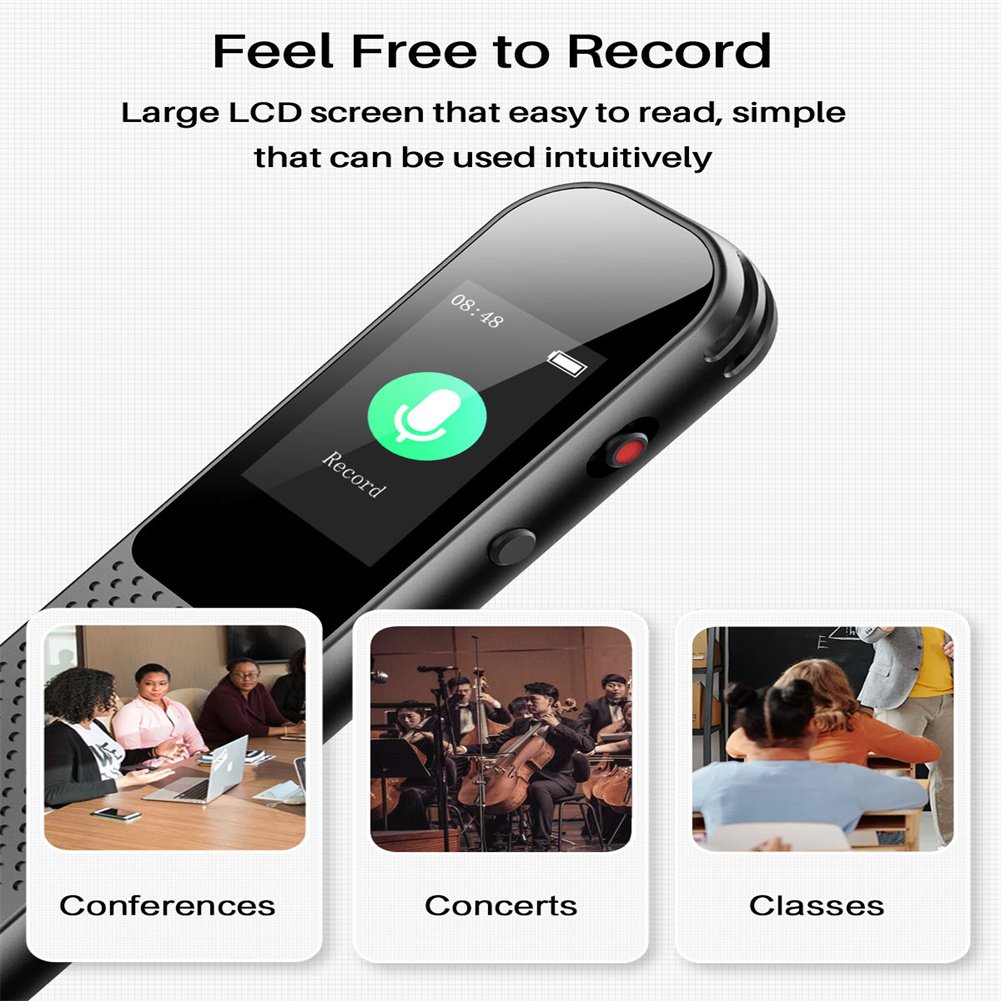 32GB Dual-microphone Digital Voice Recorder Noise-cancelling Ultra-long Battery Life HD Speakers