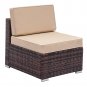 [US Direct] 3-piece Concise Design Weaving Rattan Modular Sofa Set 2 Corner Sofas + 1 Coffee Table