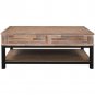[US Direct] Mdf Board U-shaped Lift Type Coffee Table With Internal Storage Space Shelf (brown)