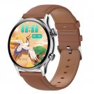 1.36-inch AMOLED HK8 Pro Android Smartwatch Bluetooth calling (Silver/brown leather band)