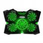 5 Fans Gaming Laptop Cooling Pad for 12-17 inch Laptops with LED Lights  and Dual USB Ports (green)