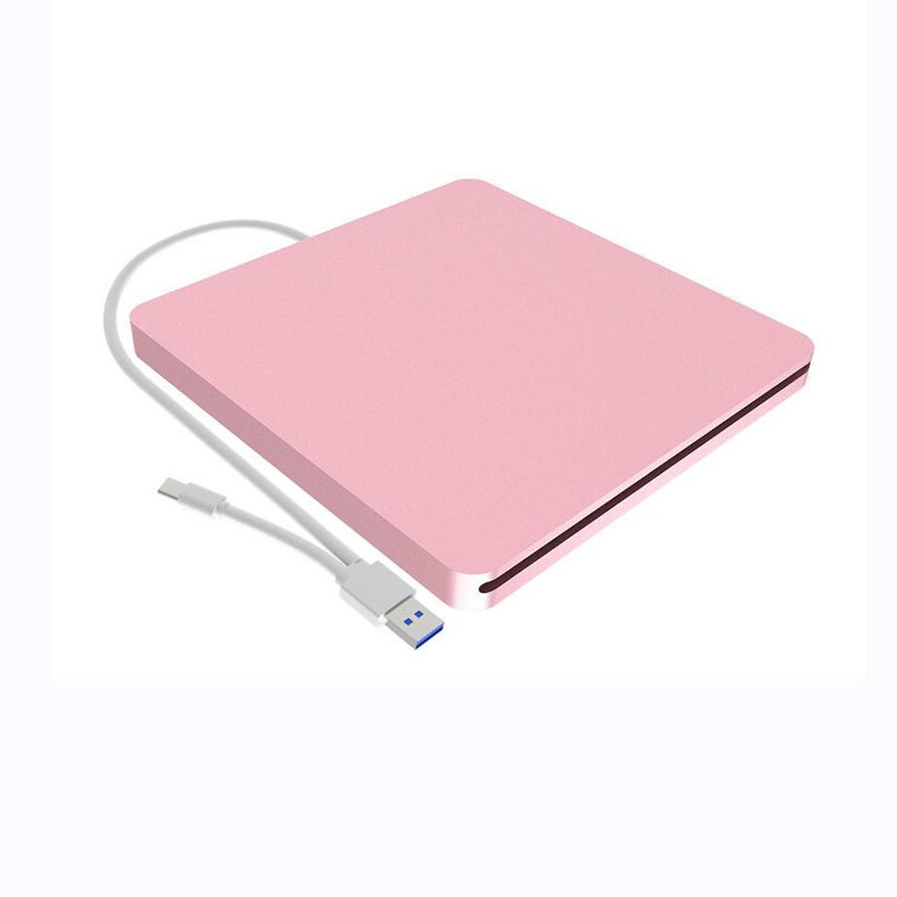 Usb3.0 Type-c External Dvd Drive Slot-loading Type Read-write Recorder For Desktop Notebook pink