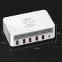 Quick Charge 3.0 6-port USB Charger with Digital Display Screen (white) (US Plug)