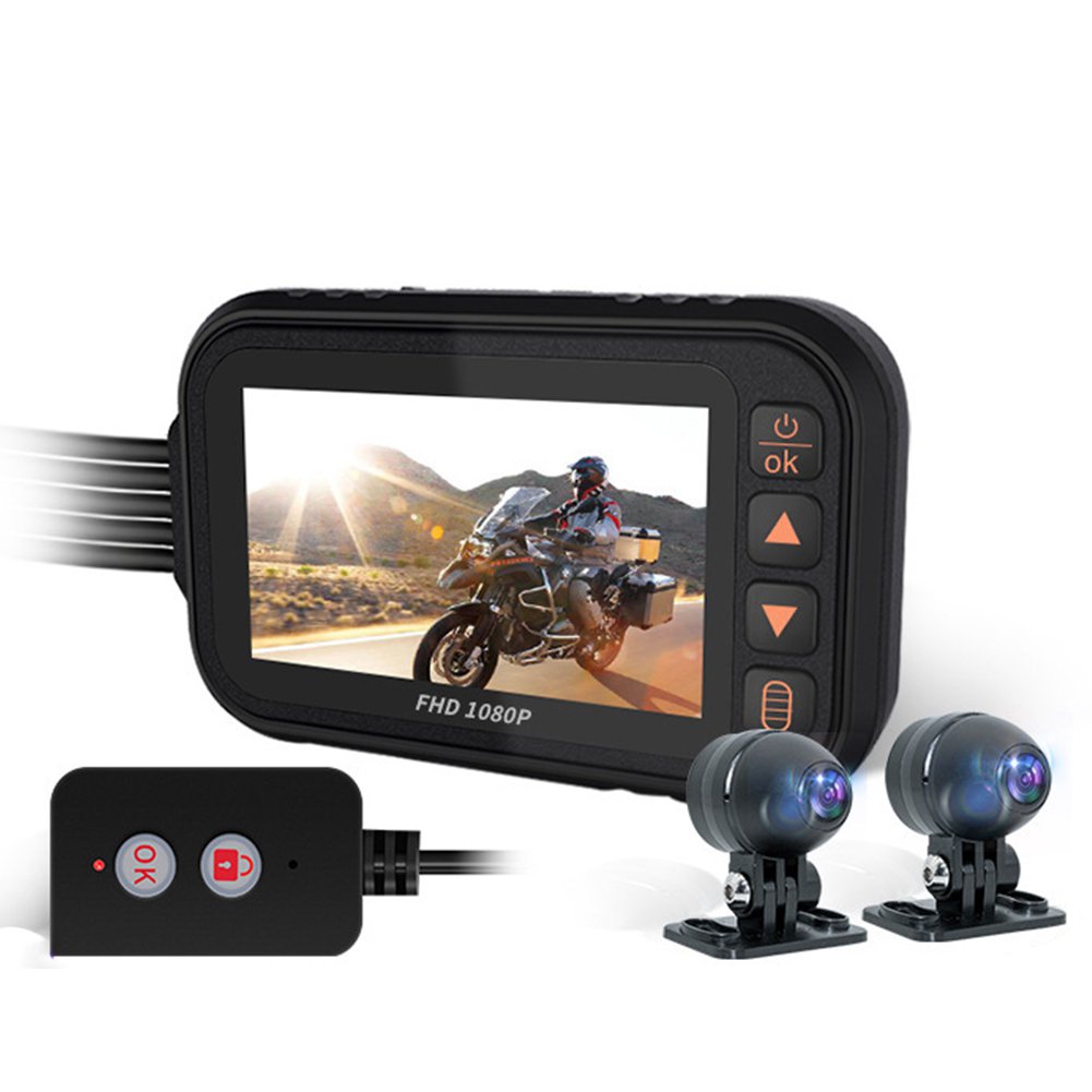 Motorcycle DVR Dash Cam Front Rear Camera Driving Recorder