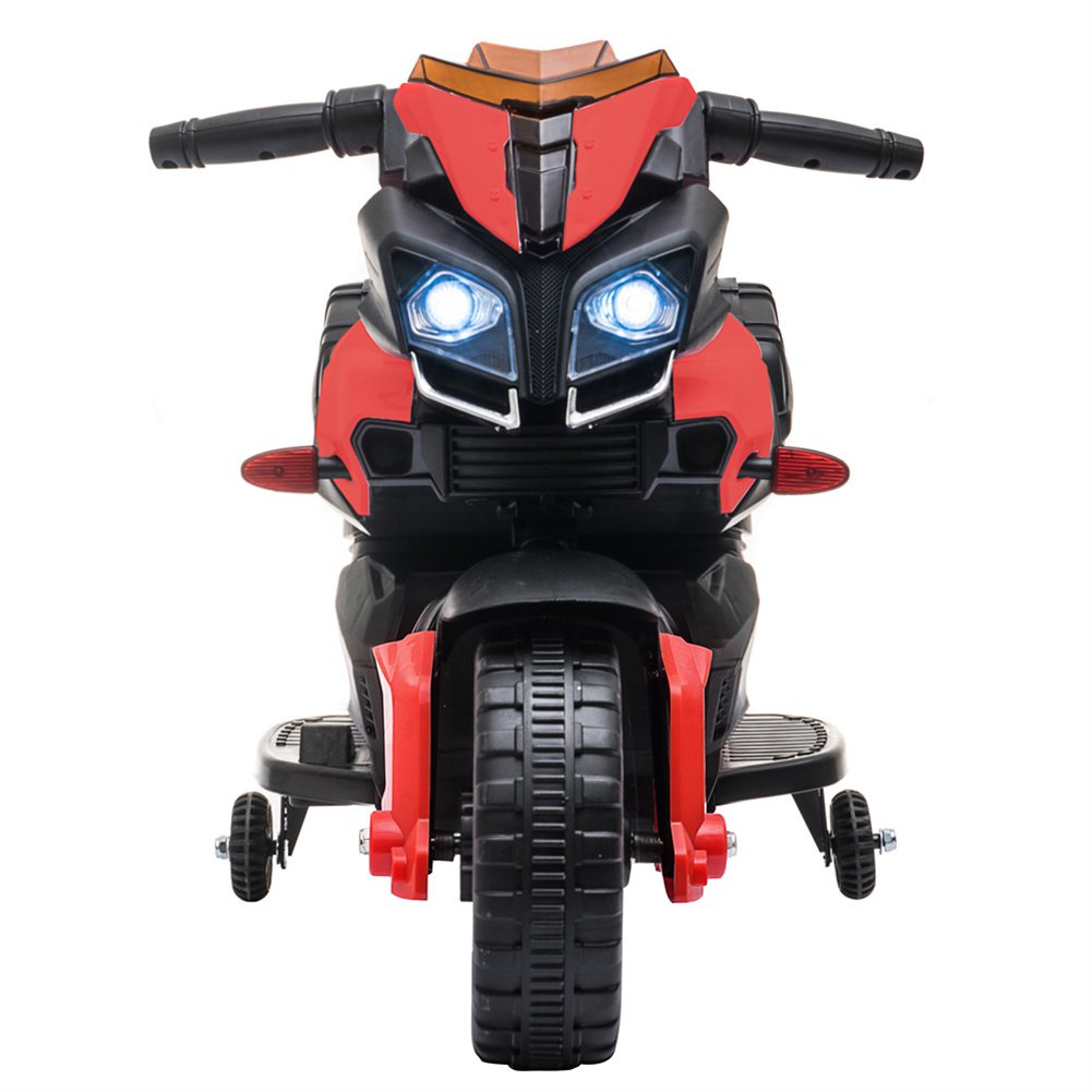 [US DIRECT]Kids 6V Power Wheels Ride-On Motorcycle without Remote Control (Red)