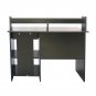 [US Direct]Modern Style Computer Desk with Storage Drawer Shelf (Black)