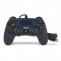 Professional USB PS4 Wired Vibration Game Controller Gamepad for PS4(Black blue)