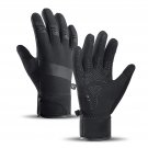 Touchscreen Cycling Gloves Water Resistant+Windproof Male/Female (Black-XL)