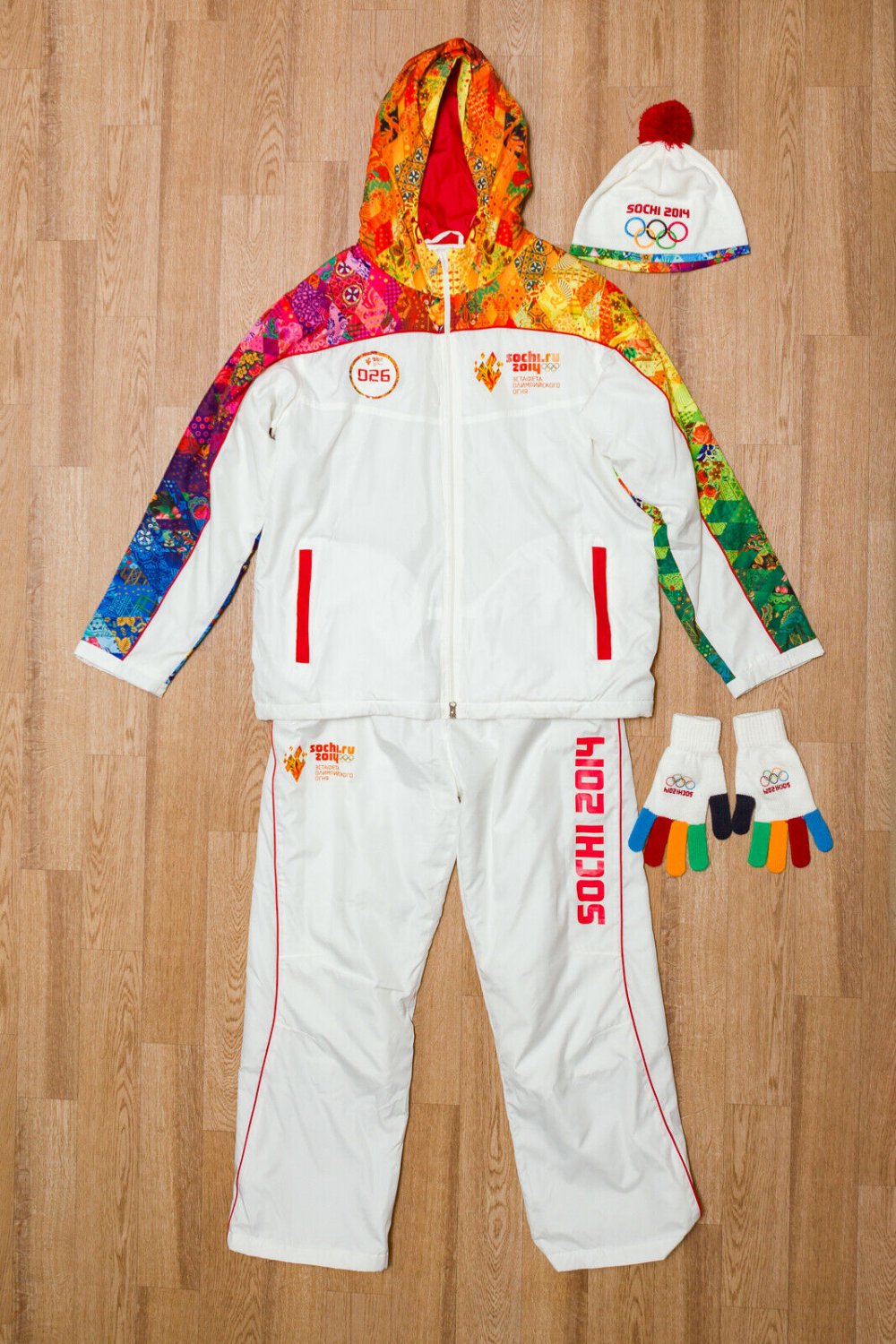 Torch Relay Torchbearer Tracksuit Jacket Pants Bosco Sochi Olympic 2014 SIZE XL