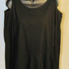 Asos Curve Black Peplum Top with Cold Shoulder Women's Top Size: