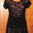 Dotti's Women's Black Crochet Lace Insert Swimwear Cover-Up/Dress Size: M