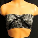 See You Monday Women's Black Paisley Bandana Crop Top Size: M