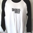 "Deuces Wild Movie" Men's Graphic Baseball T-Shirt 3/4 Sleeve Black/White S: XL