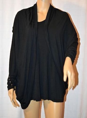 Libby Edelman Women's Soft Knit Tunic Top with Attached Scarf Size: XL