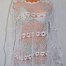 New York STYLE Crochet Long Sleeve Antique White Boho Tunic Top Size: M